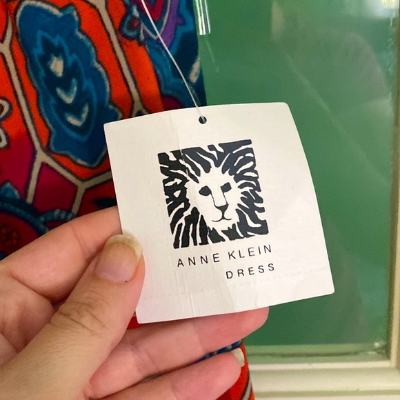 Anne Klein Maxi Halter Dress, Gorgeous Geometric Print, Size 6 - Picture 10 of 14